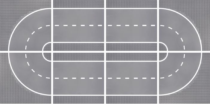 Klemmbaustein-Set Bauplatten Rennstrecke 8 Stück